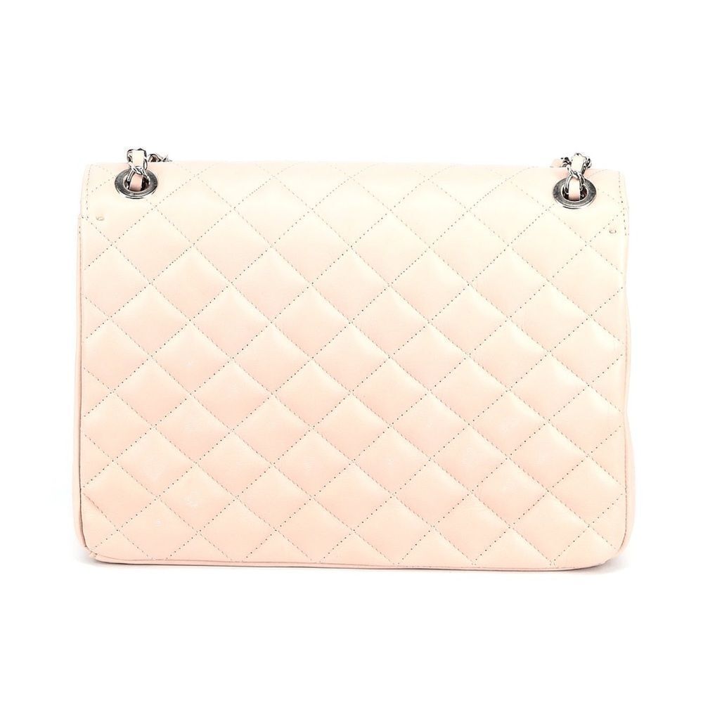 Borse in Pelle Large Crossbody Quilted Flap Bag Pale Pink - Picture 6 of 6